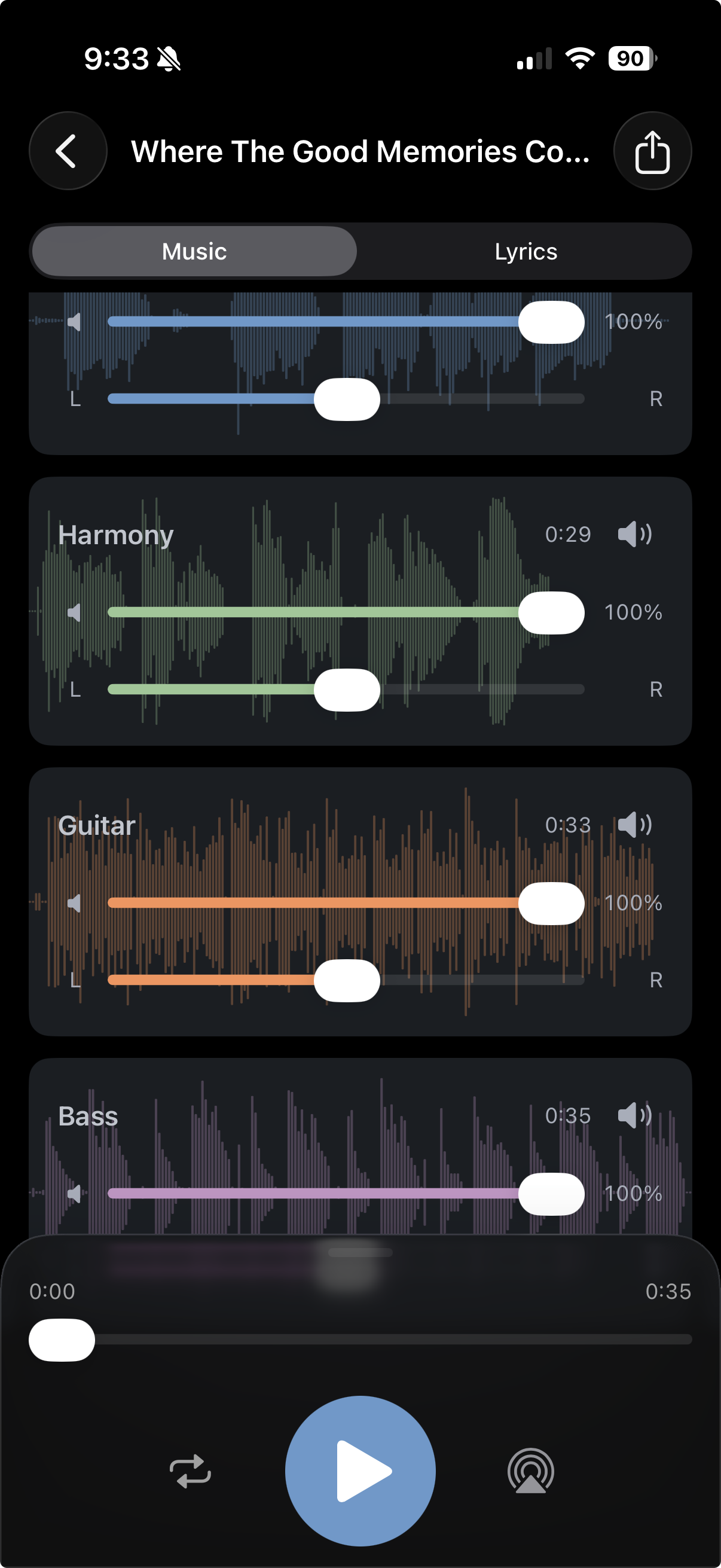 Songwright multi-track view